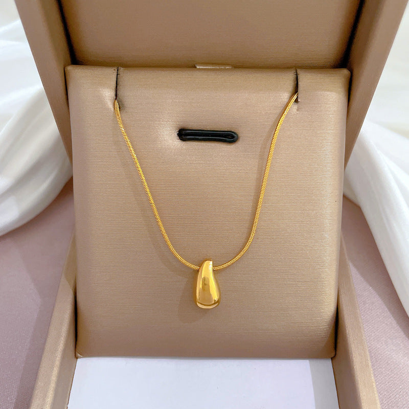 2 Pieces Cartoon Leaf Gourd Lily Of The Valley Geometric Titanium Steel Electroplating Necklaces