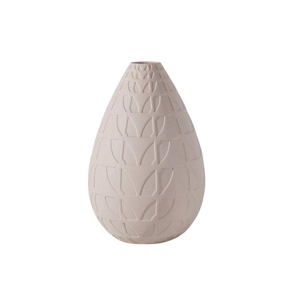 Clover Embossed Porcelain Vase Medium - Beige