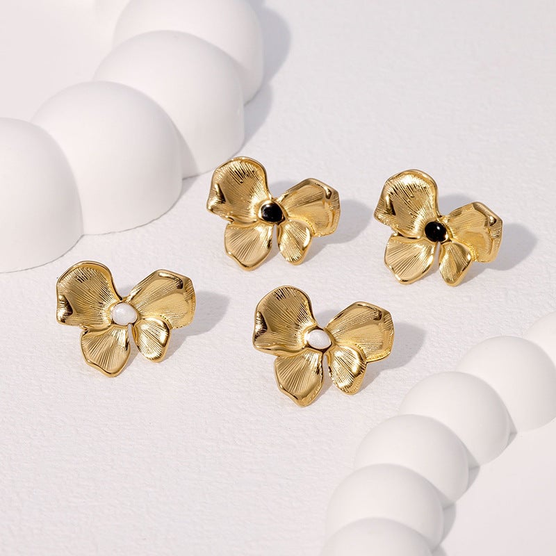 Simple And Versatile Earrings Bow-Knot Sweet And Cute Design Stainless Steel Earrings