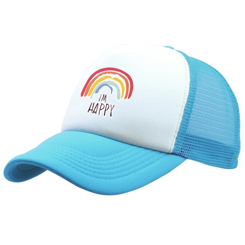 Unisex Minimalist Letter Rainbow Curved Eaves Baseball Cap