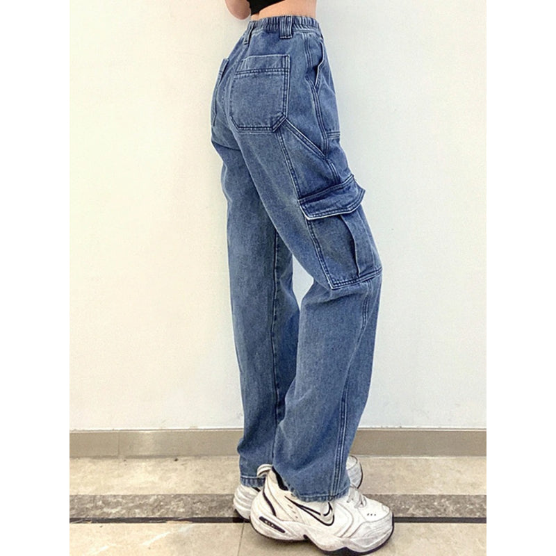 Patchwork Streetwear Baggy Jeans For Women