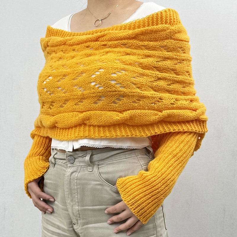 Unisex Streetwear Solid Color Deer Plush Hollow Out Shawl