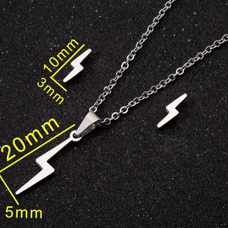 Minimalist Geometric Leaf Heart Shape Stainless Steel Plating Earrings Necklace 1 Set