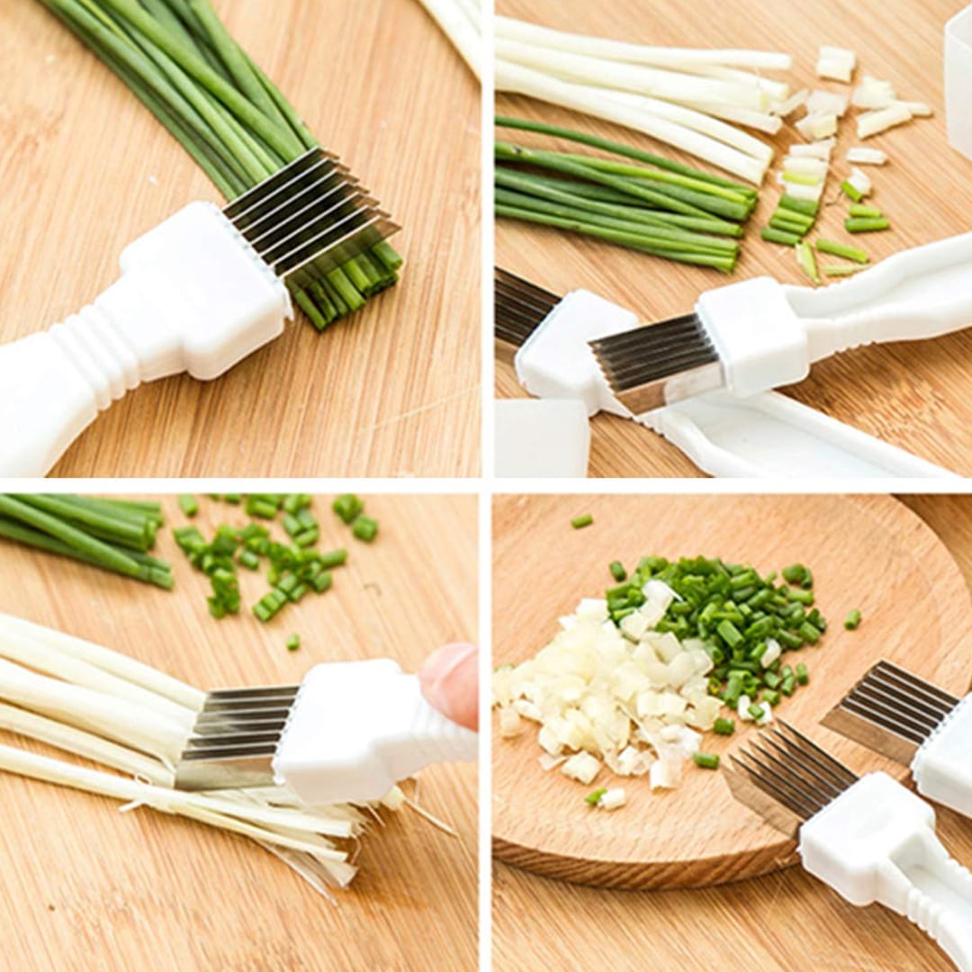 Kitchen Multifunctional Scallion Knife. Stainless Steel Vegetable Cutter