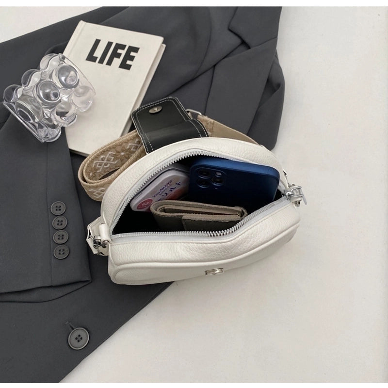 Women's Small Pu Leather Solid Color Streetwear Cloud Shape Flip Cover Crossbody Bag