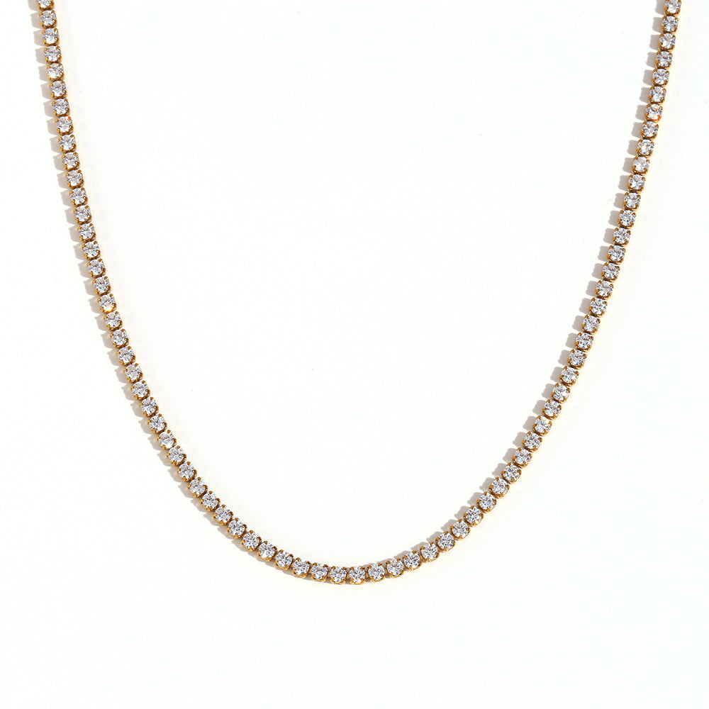 Fashion Stripe Geometric Stainless Steel 18K Gold Plated Necklaces