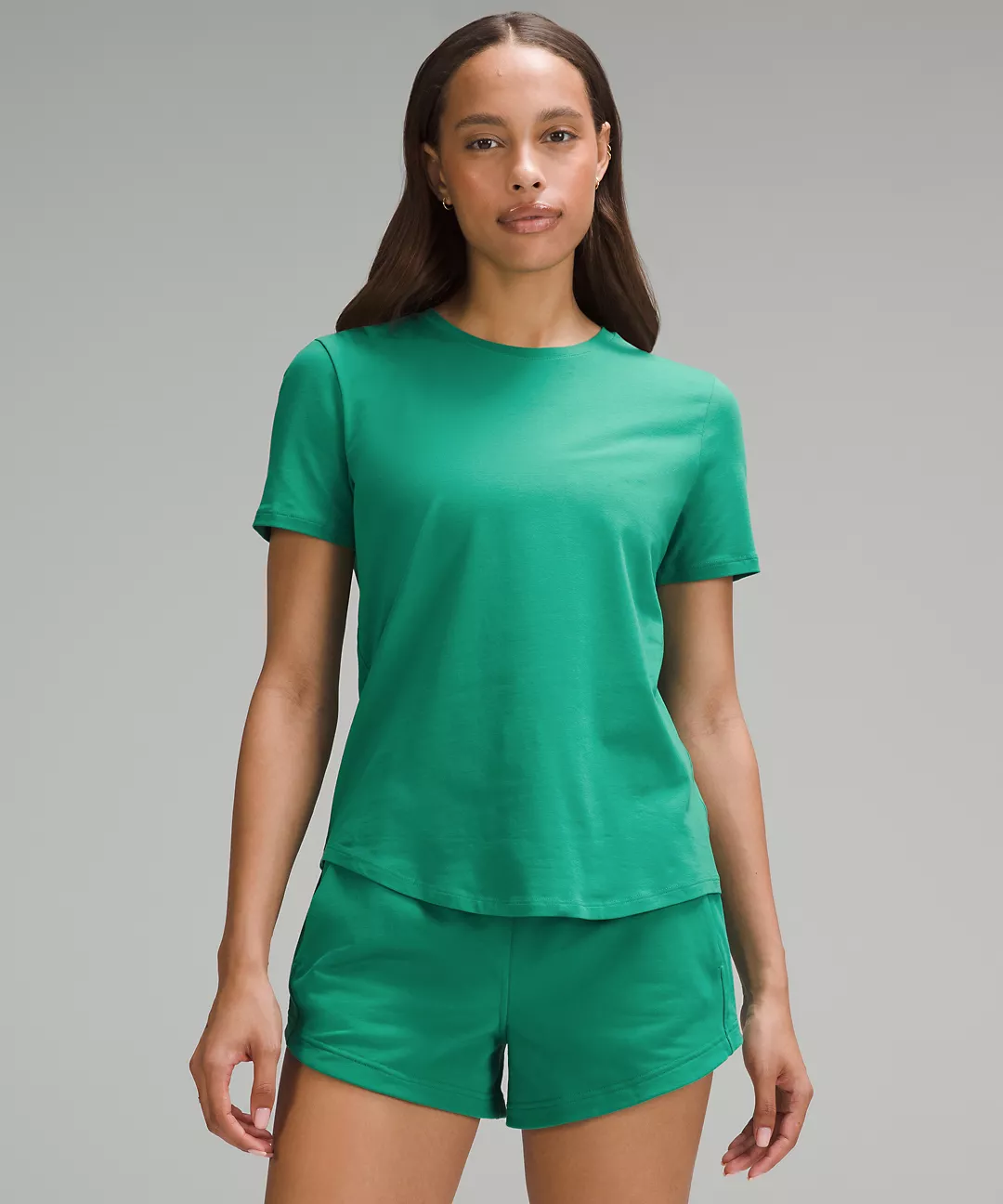 Love Curved-Hem Crewneck T-Shirt