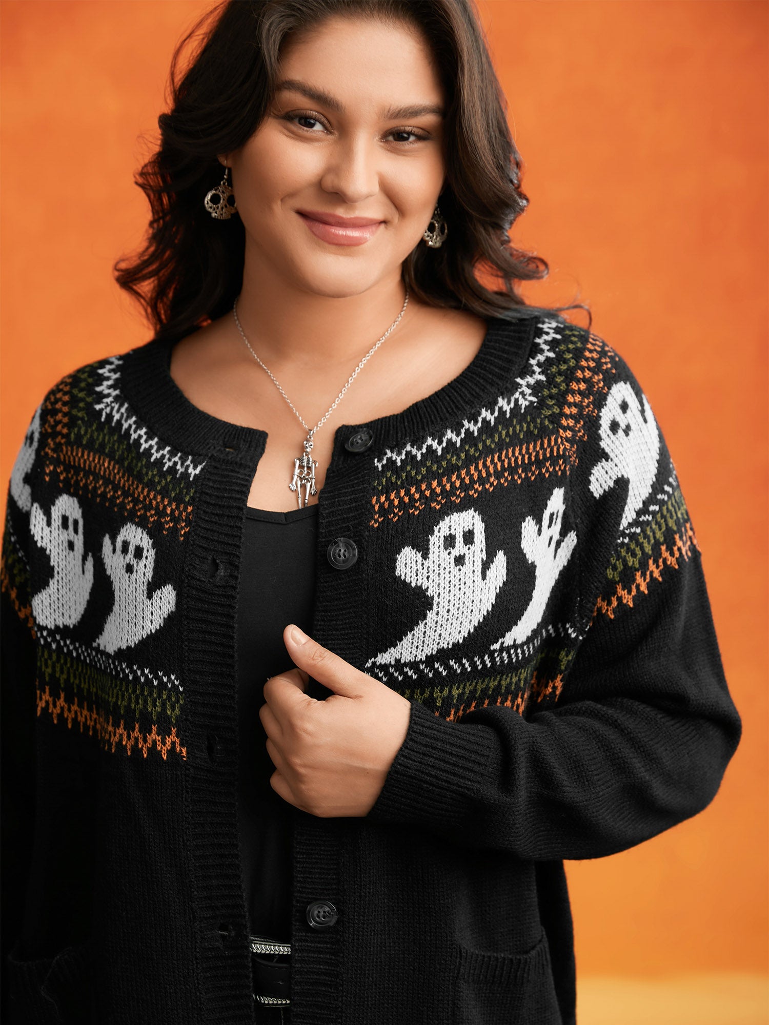 Ghostly Fair Isle Button-Up Cardigan