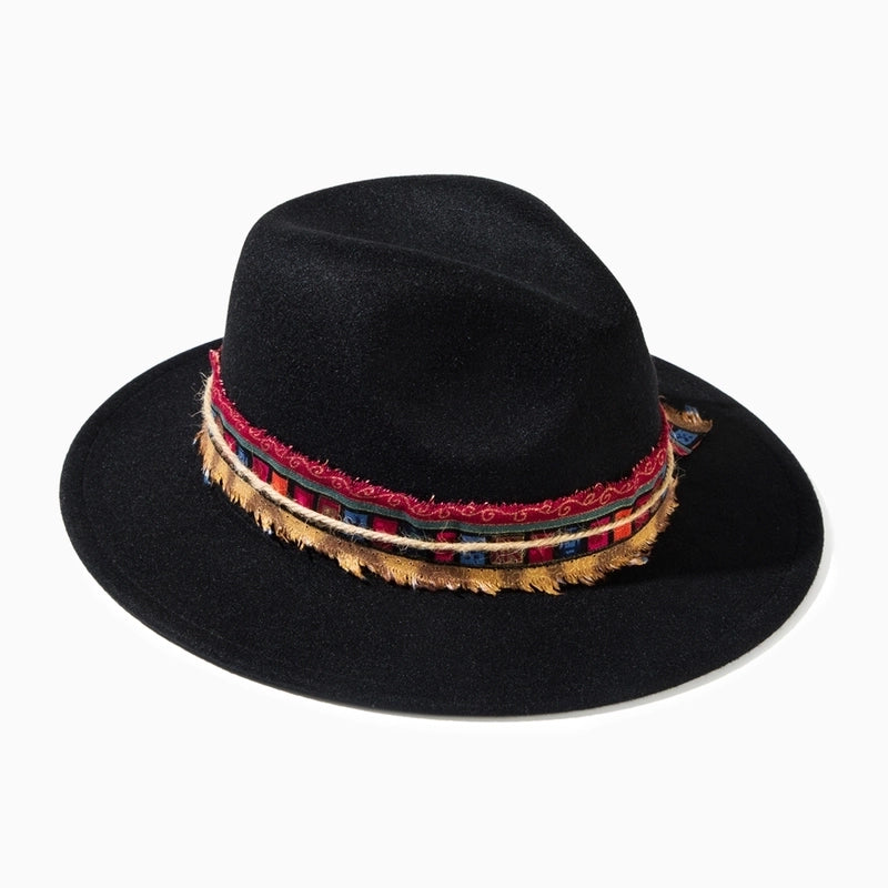 Unisex Casual Elegant Solid Color Flat Eaves Fedora Hat
