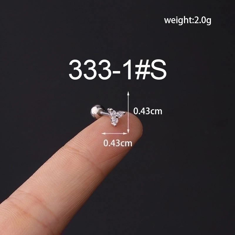 Ear Cartilage Rings & Studs Fashion Geometric Copper Plating Artificial Gemstones