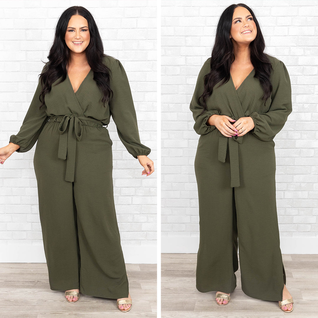 Ruin The Friendship Jumpsuit. Olive