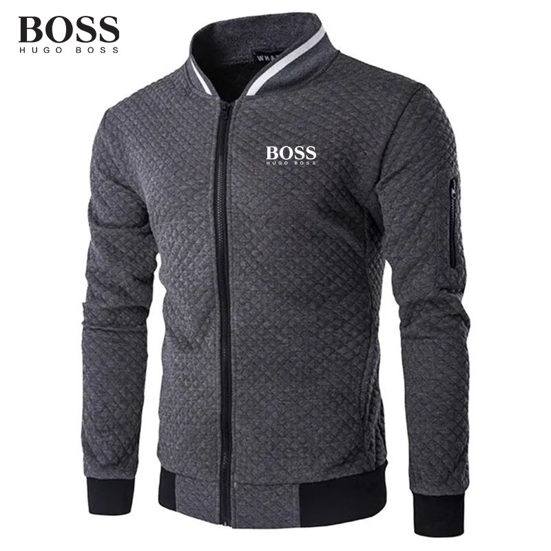 BOSS Men-s Casual Jacket Coat With Stand-up Collar