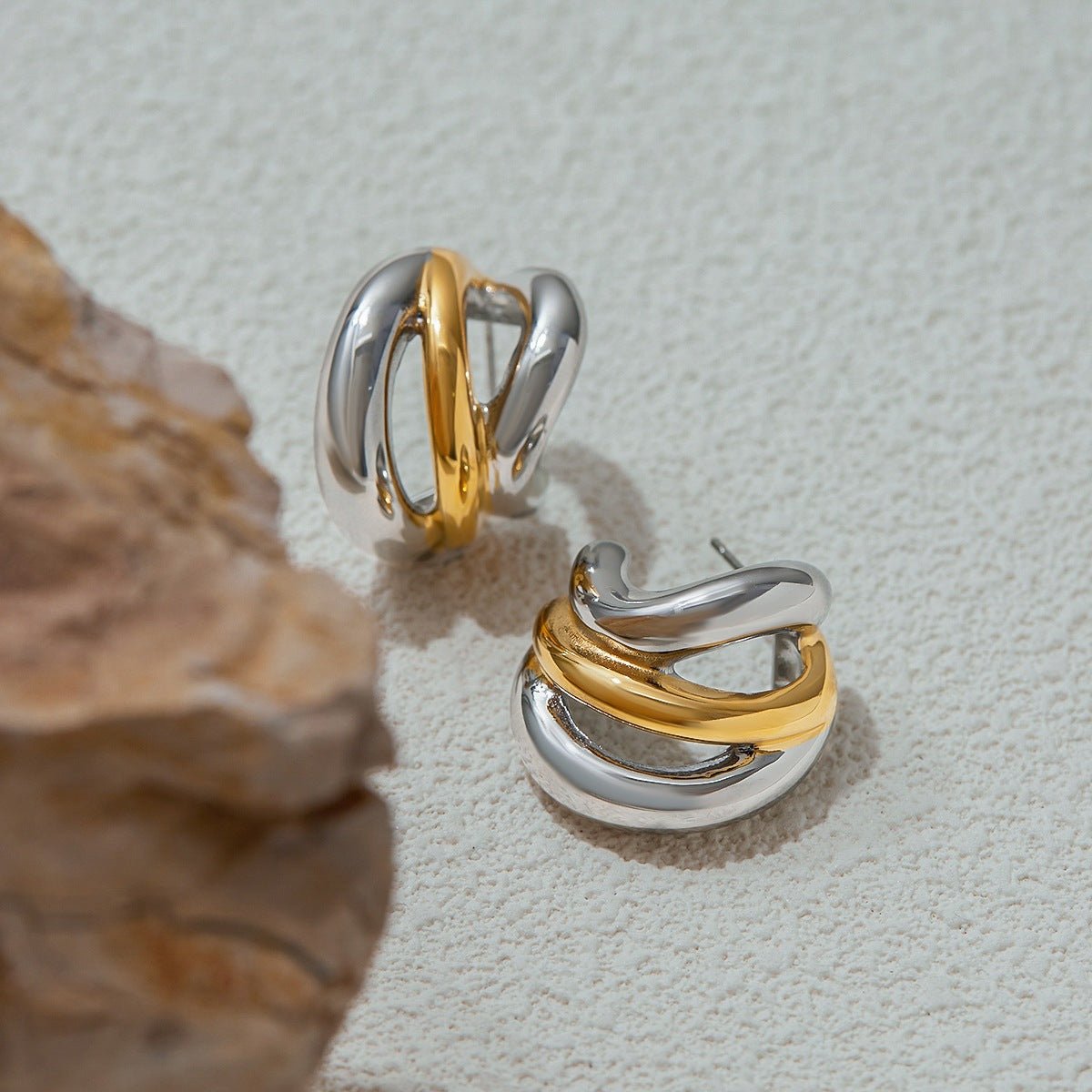 C-Shaped Stainless Steel Earrings Earrings For Women Niche Design Titanium Steel
