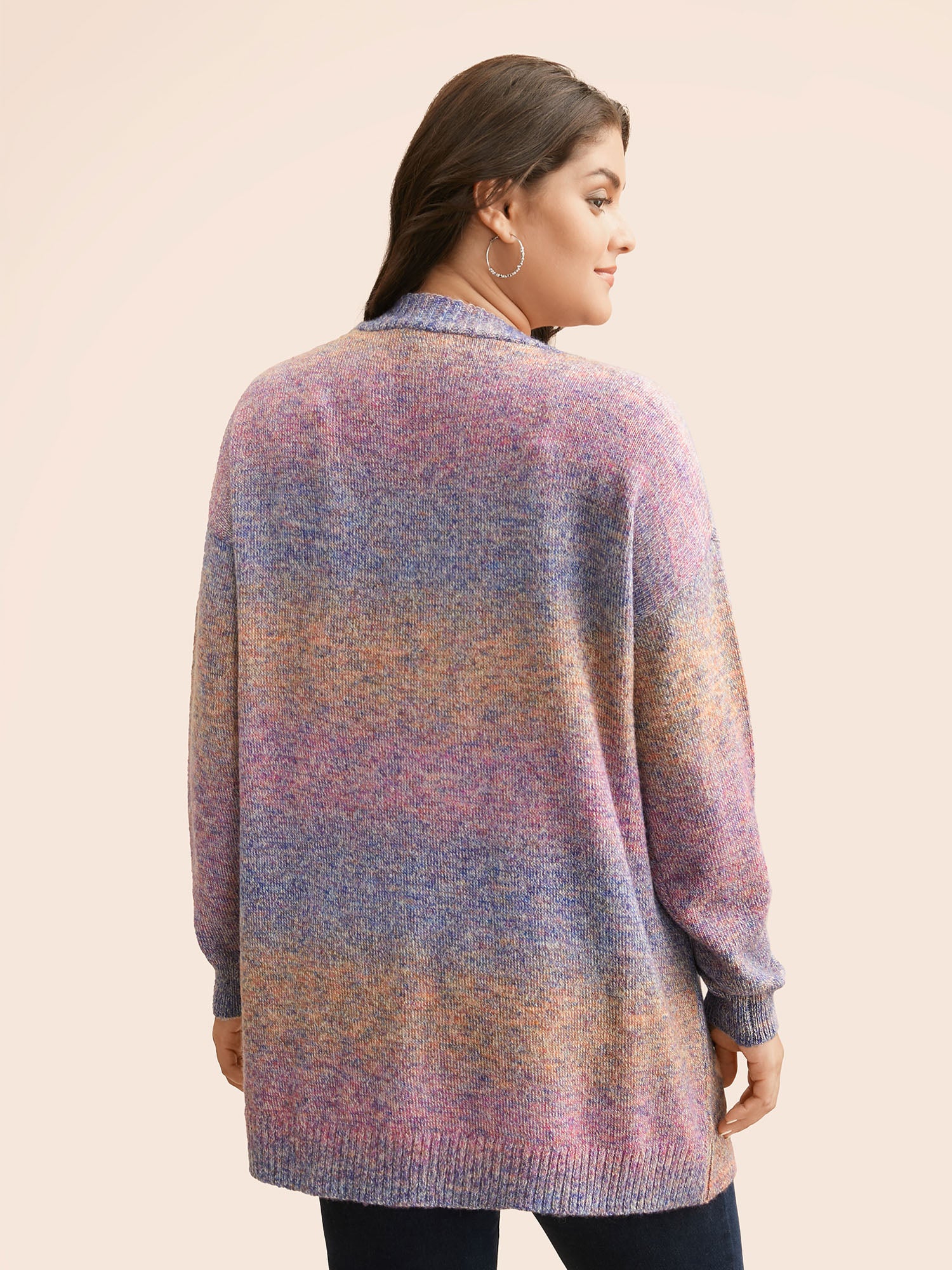 Gradient Dyeing Patch Pocket Cardigan