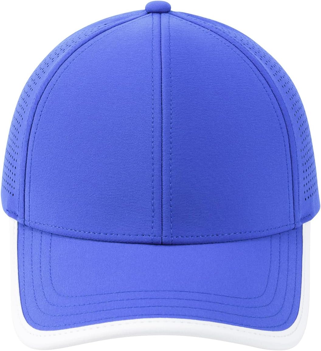BOTVELA Men Structured Baseball Cap Side Laser Cut Vented Performance Hat for Outdoor Activities