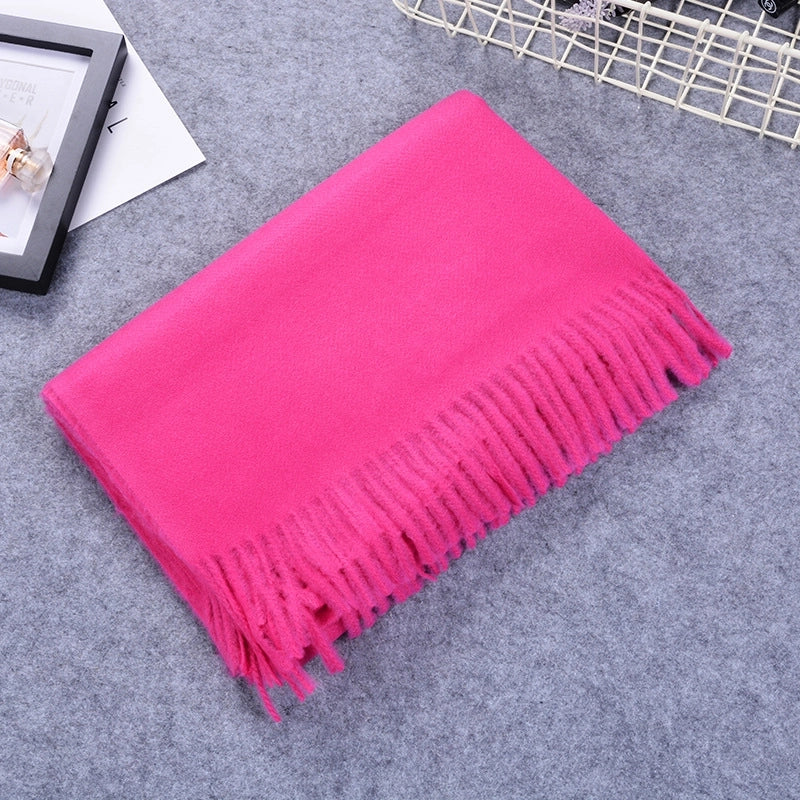 Women's Sweet Minimalist Solid Color Nylon Scarf
