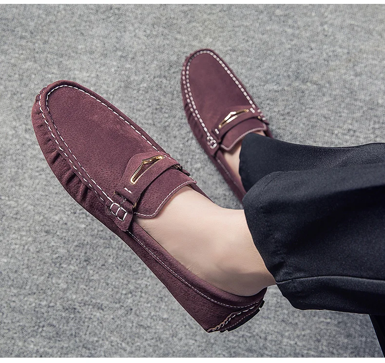 Cricsblue ugg Men's Loafers Leather Shoes  men leather original  Suede Loafers Flat Moccasins Men Shoes  Comfortable Breathable Slip on