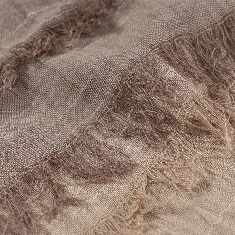Spring And Autumn Thin Cotton And Linen Scarf Natural Wrinkle Left And Right Color-matching Cotton Scarf