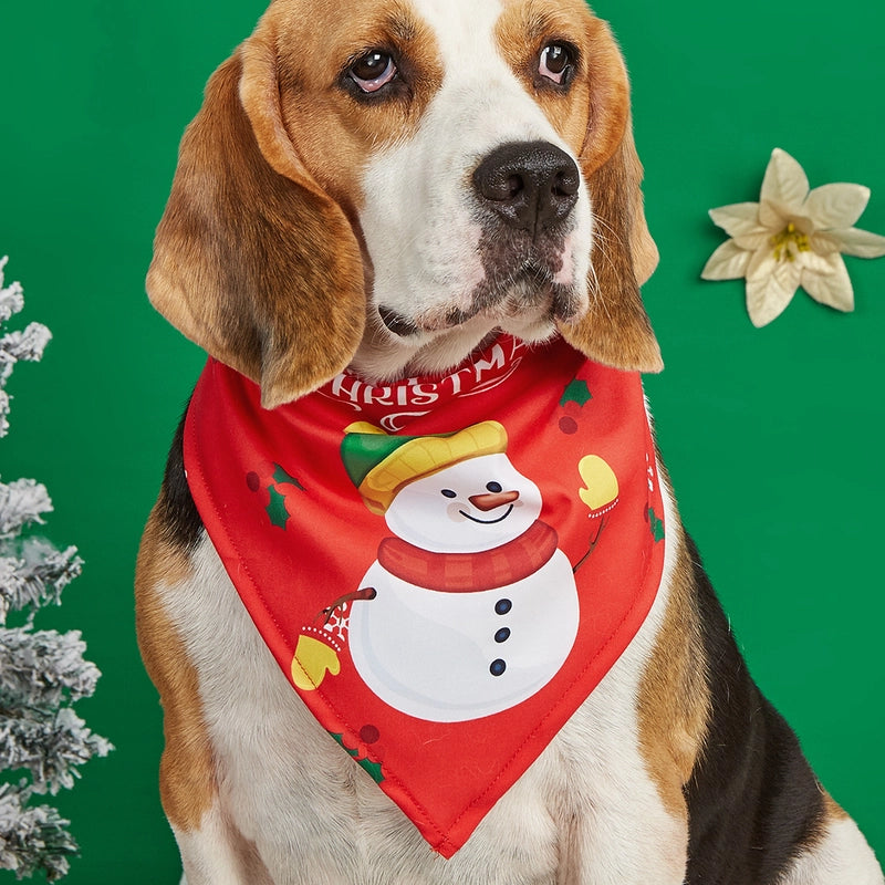 Minimalist Polyester Christmas Christmas Tree Santa Claus Pet Saliva Towel