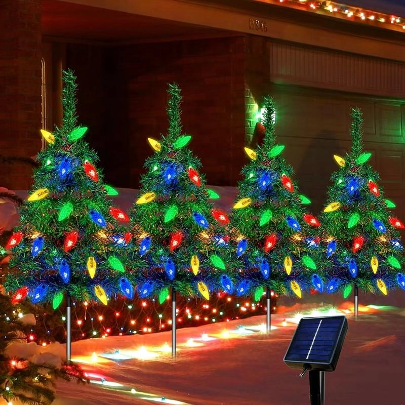 Solar Christmas tree lights, contains 80 colorful strawberry bulbs
