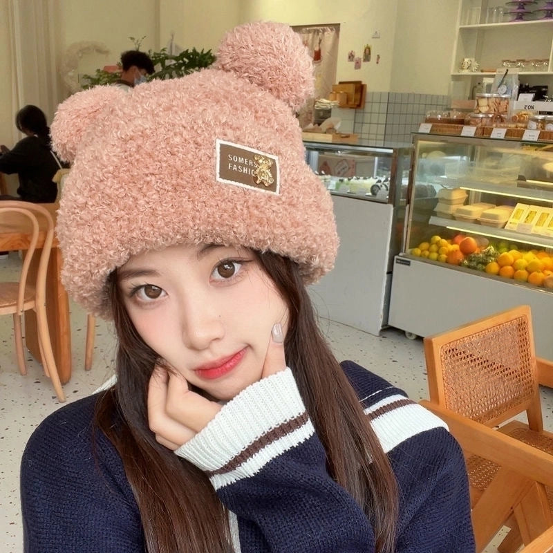 Women's Cartoon Style Cute Minimalist Solid Color Eaveless Wool Cap