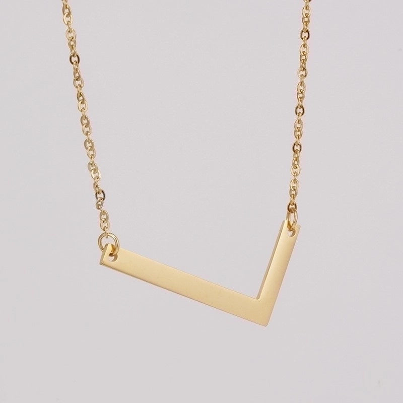 Fashion Letter 304 Stainless Steel 18K Gold Plated Plating Stainless Steel Necklaces