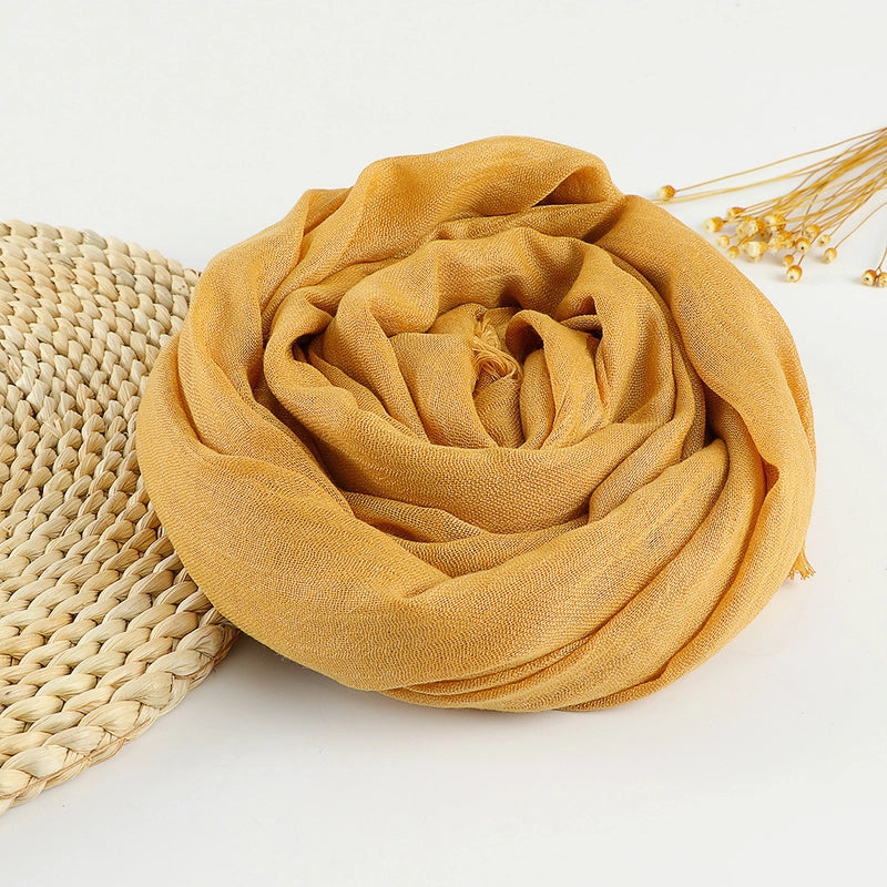 Women's Sweet Solid Color Cotton Silk Scarves