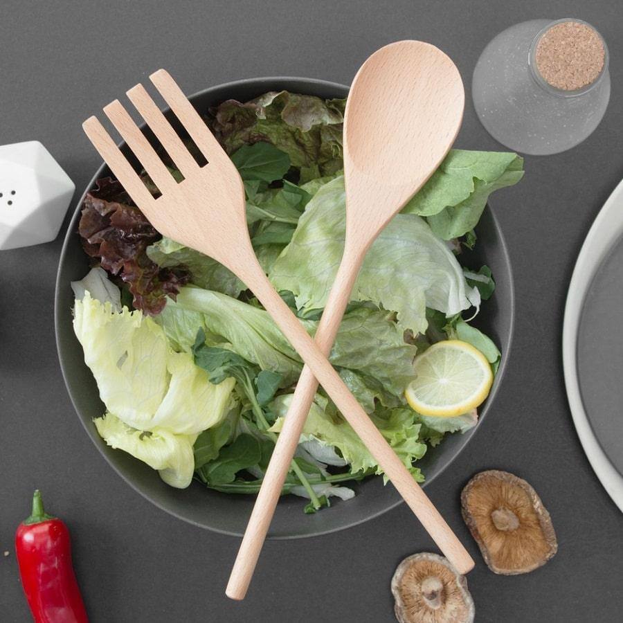 Tsuno Beechwood Salad Spoon & Fork Set