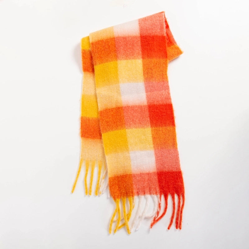 Women's Sweet Color Block Polyester Scarf