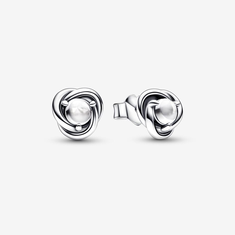 April Birthstone Eternity Circle Pandora Stud Earrings