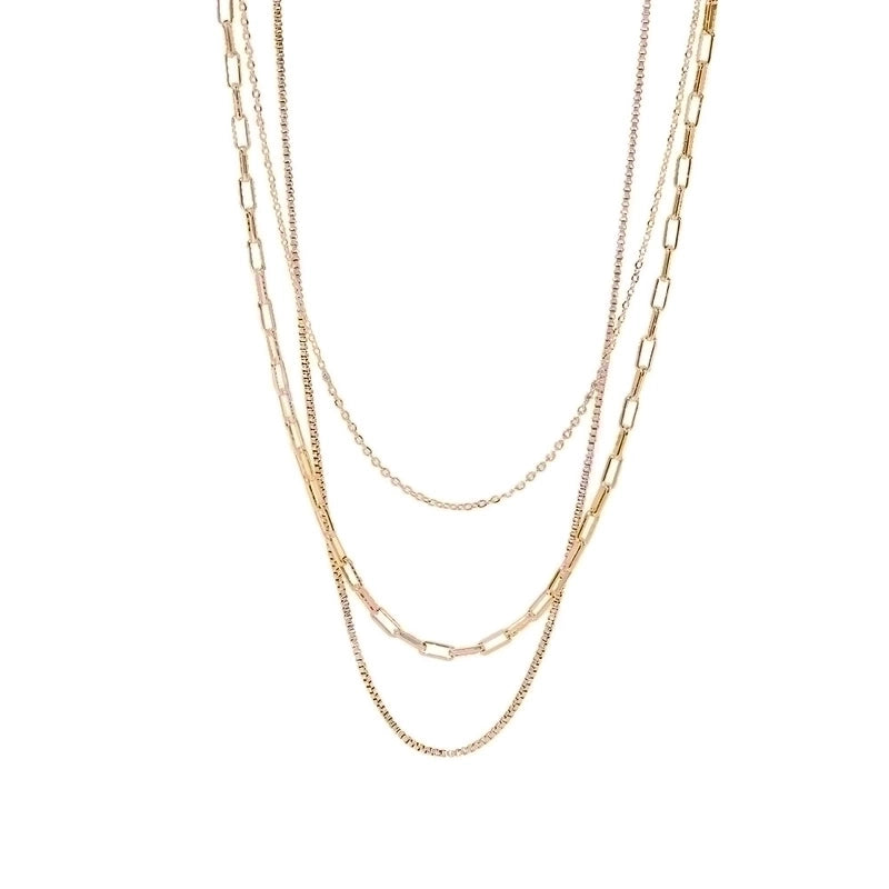Fashion Geometric 304 Stainless Steel Gold Plated Layered Necklaces