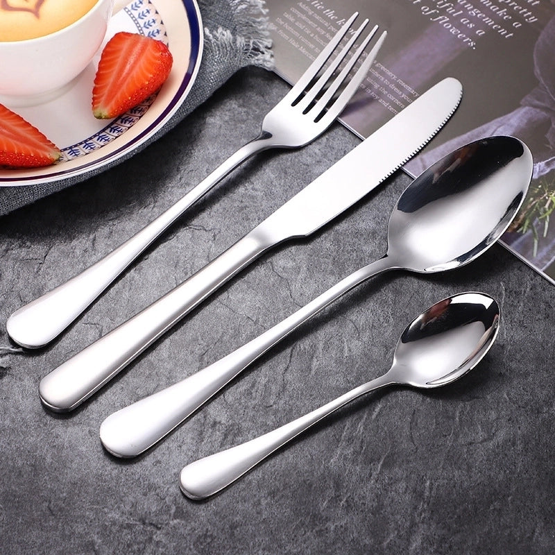 Fashion Solid Color Stainless Steel Tableware 4 Pieces
