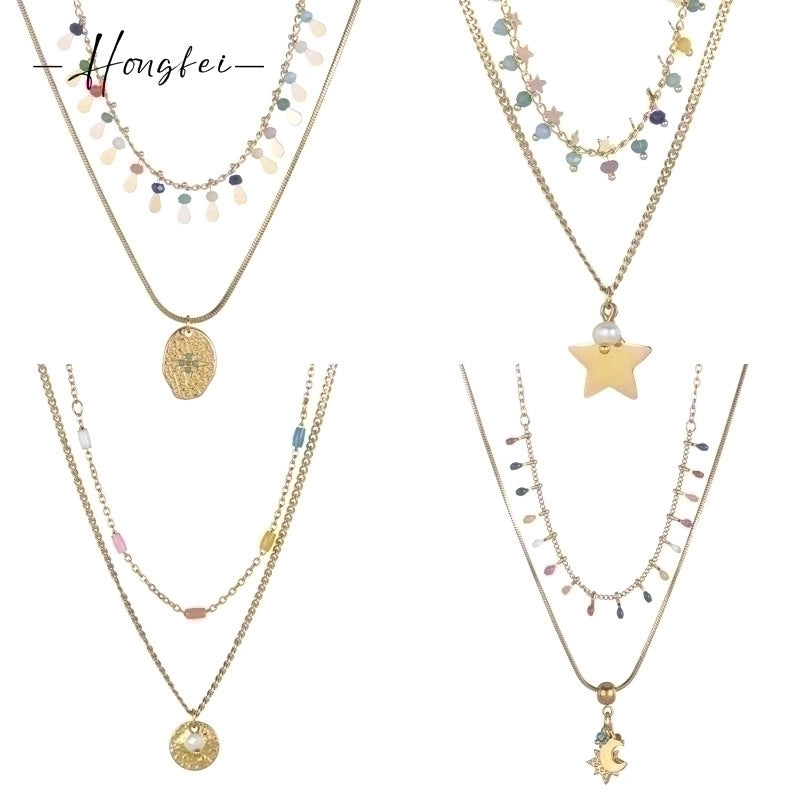 Copper 14K Gold Plated Minimalist Plating Star Earrings Anklet Necklace