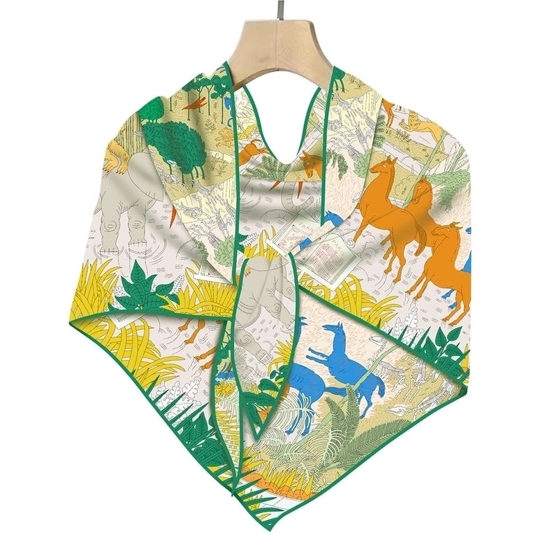 Women's Elegant Business Basic Animal Polyester Silk Scarf