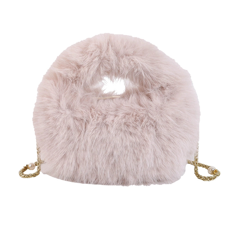 Women's Medium Plush Solid Color Classic Style Streetwear Square Zipper Crossbody Bag