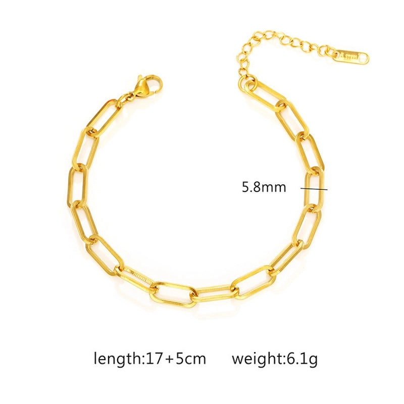 Basic Minimalist Geometric 304 Stainless Steel Bracelets In Bulk