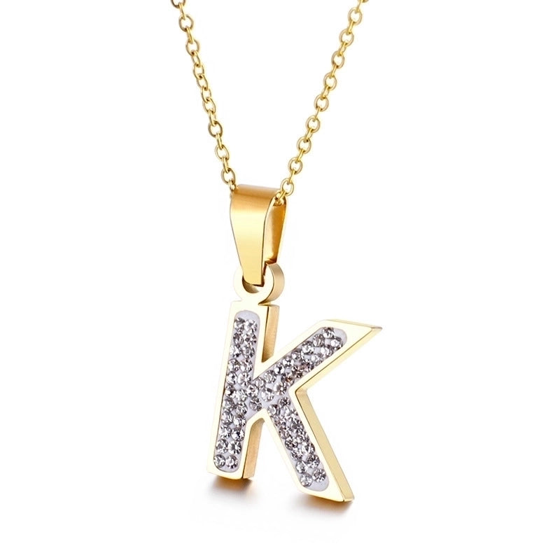 Titanium Steel 18K Gold Plated Fashion Plating Letter Necklace