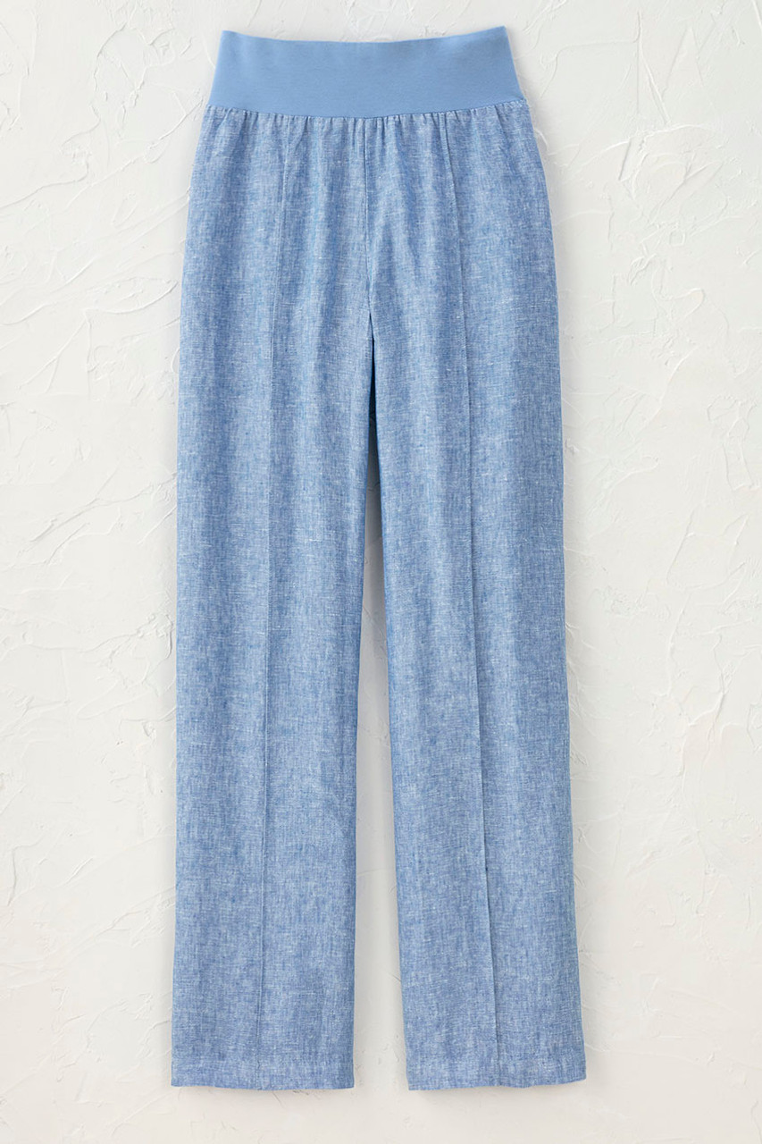 Knit Waistband Linen Pants