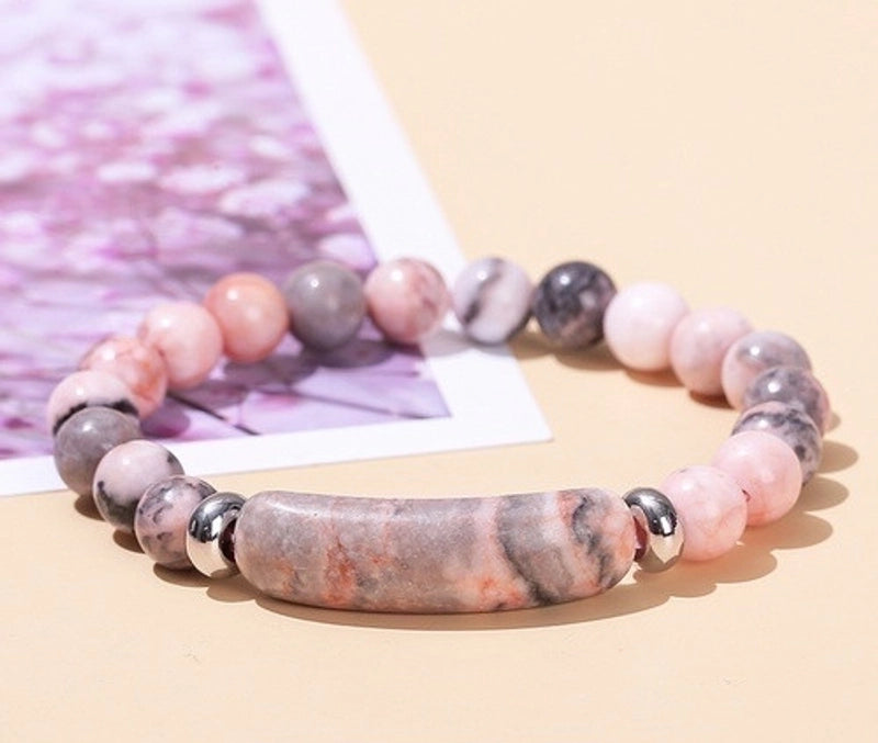 Minimalist Geometric Stainless Steel Natural Stone Polishing Bracelets