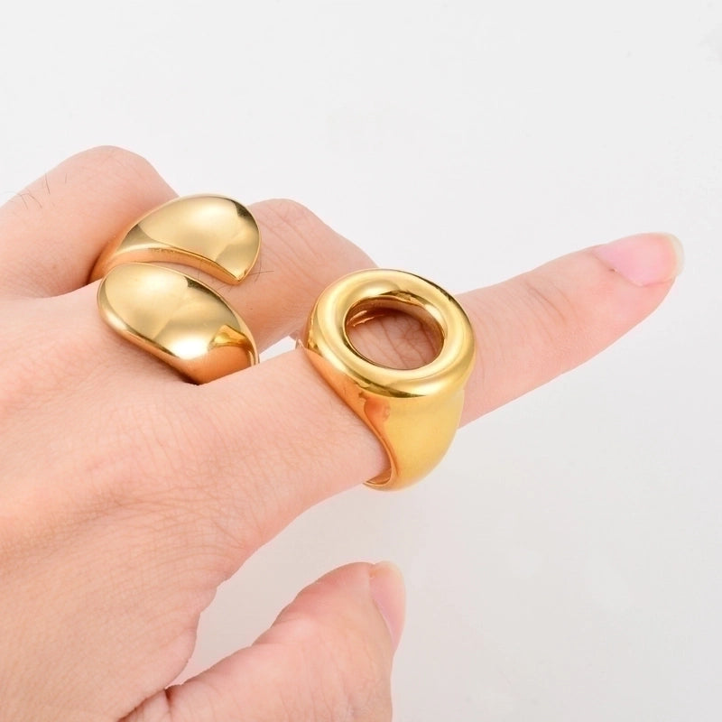 Minimalist Geometric 304 Stainless Steel Plating Stainless Steel Rings