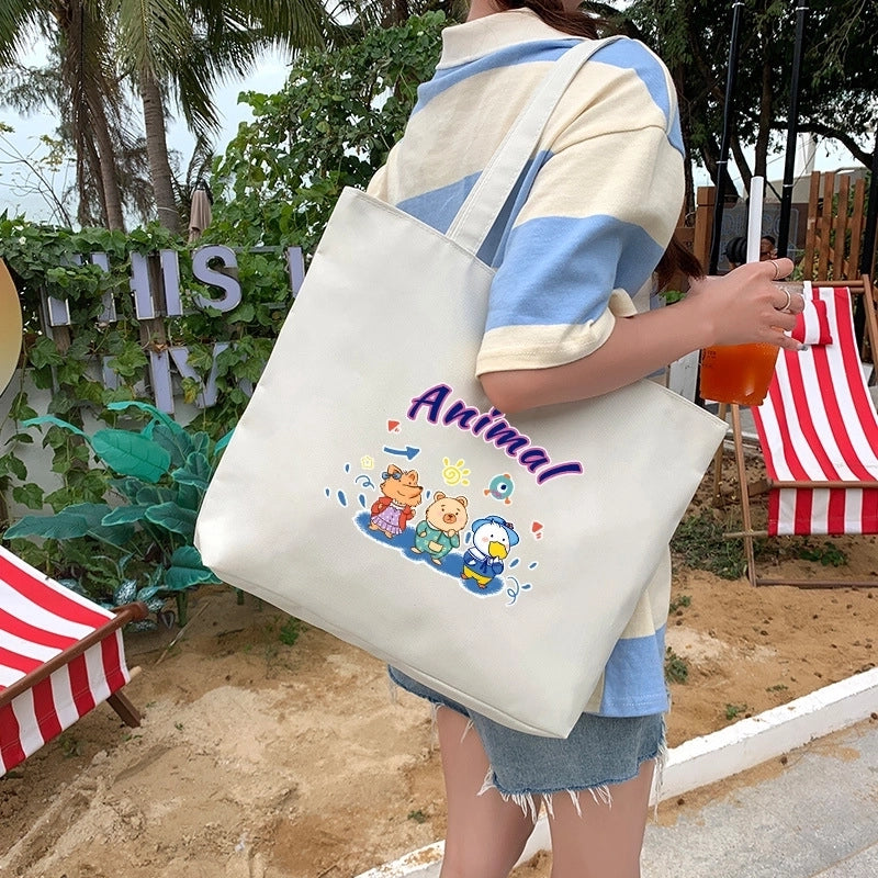 Women's Fashion Geometric Oxford Cloth Shopping Bags