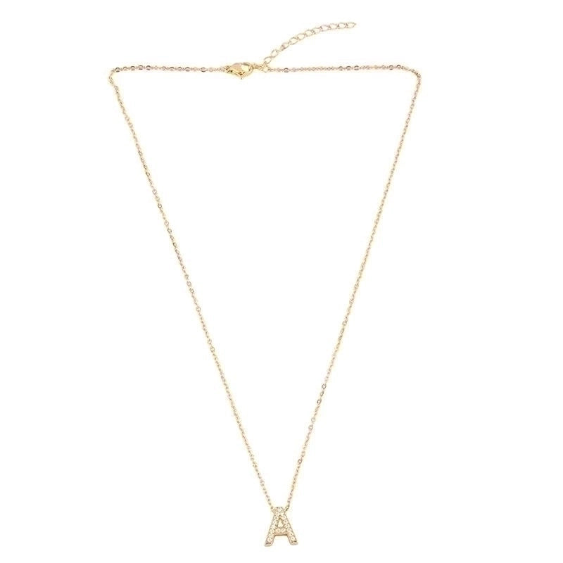 Fashion Letter Copper Gold Plated Zircon Necklace
