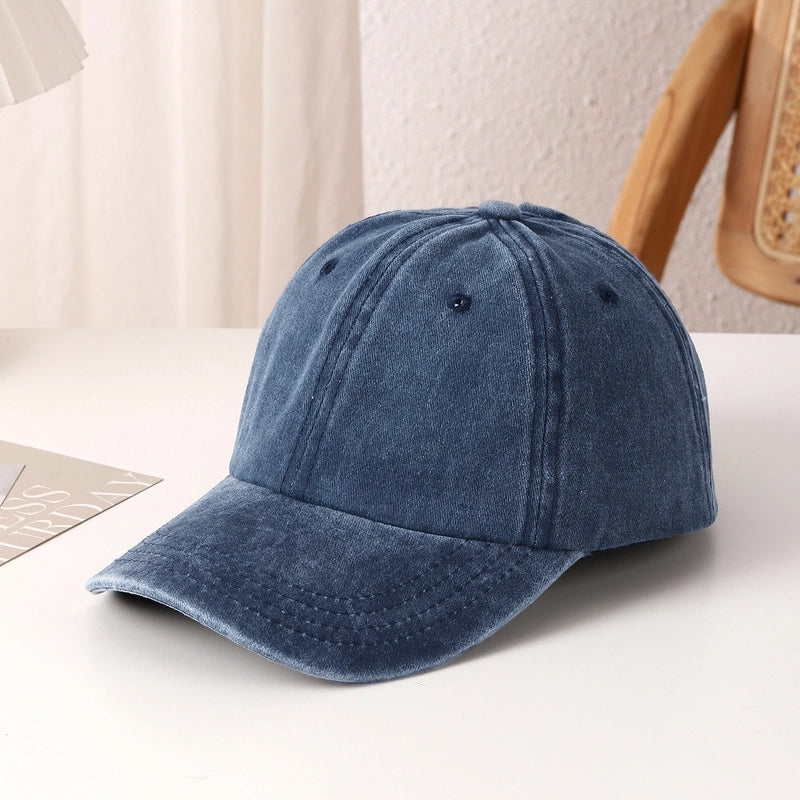 Unisex Casual Vintage Style Minimalist Solid Color Curved Eaves Baseball Cap