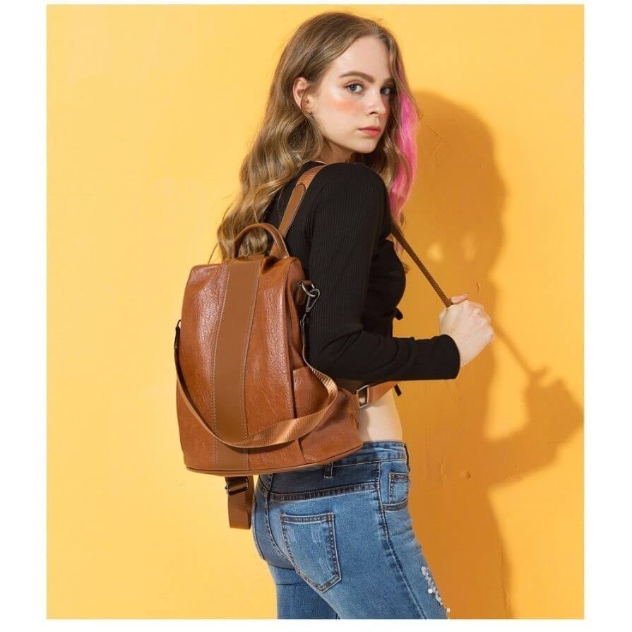 limited edition leather ladies' anti-theft backpack