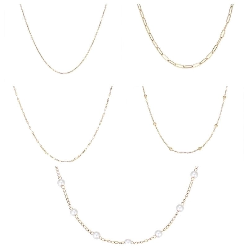 Minimalist Classic Style Solid Color Stainless Steel Gold Plated Plating Necklace