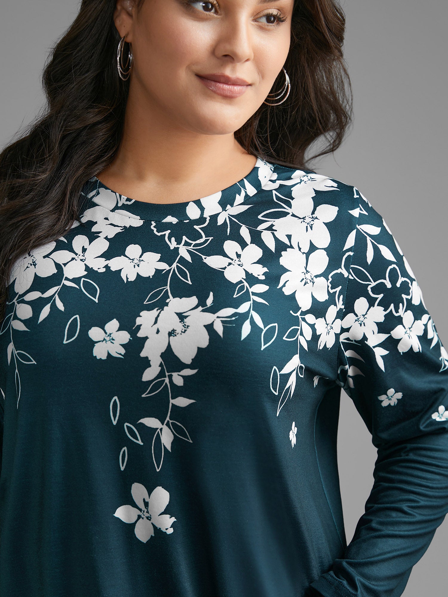 Round Neck Boho Print T-Shirt