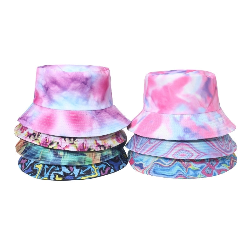 Women's Hip-hop Bear Printing Flat Eaves Bucket Hat