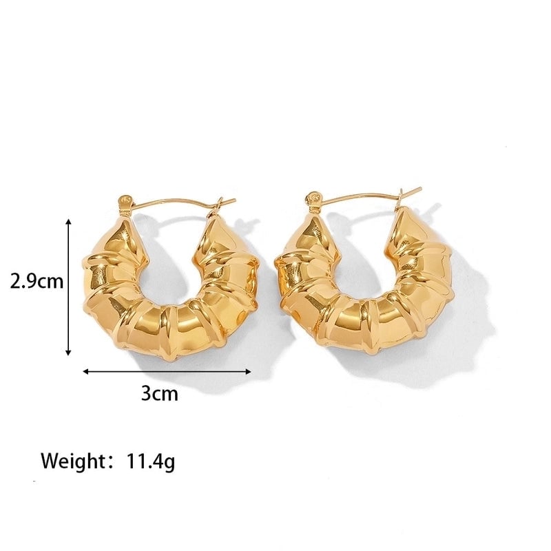 1 Pair Minimalist Classic Style C Shape U Shape The Answer Plating Stainless Steel Earrings