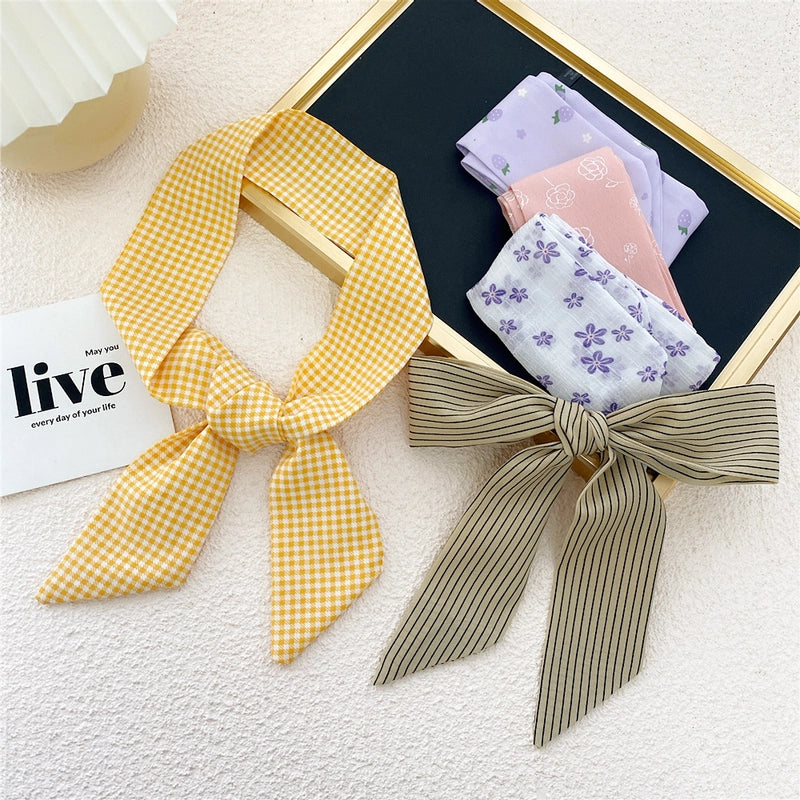Fashion Printing Streamer Narrow Silk Scarf