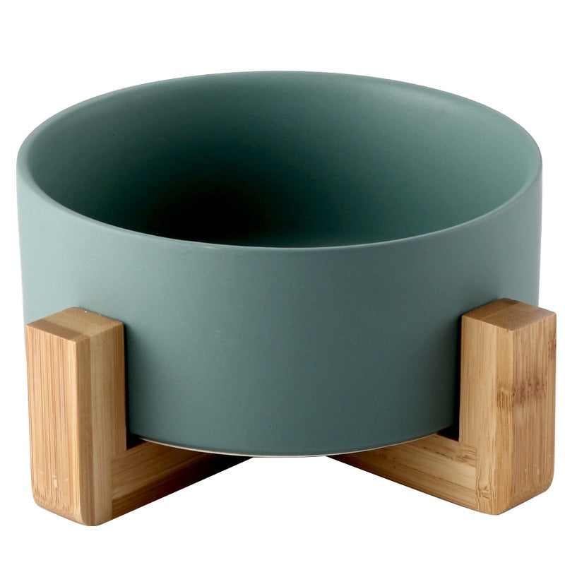 Pet Bowl With Wood Stand
